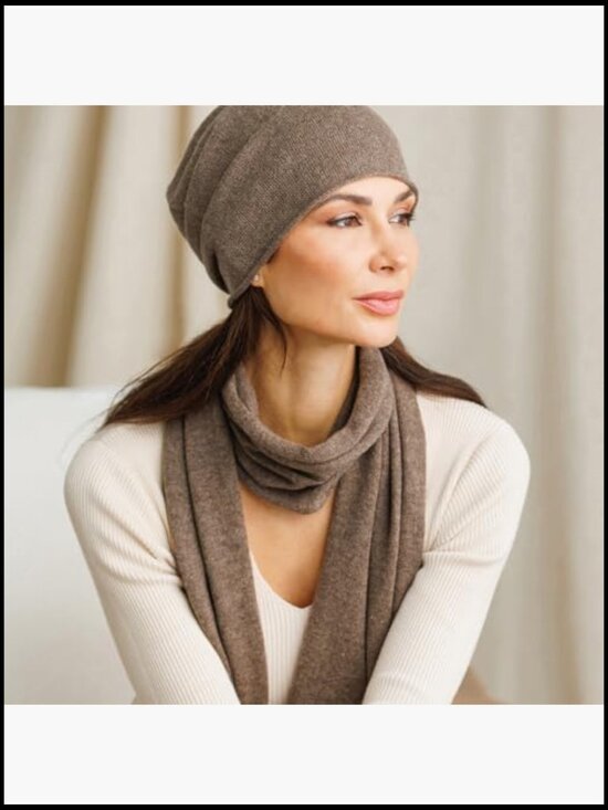 100% Cashmere Slouchy Beanie Winter Hat Soft Warm Stretchy main image 4